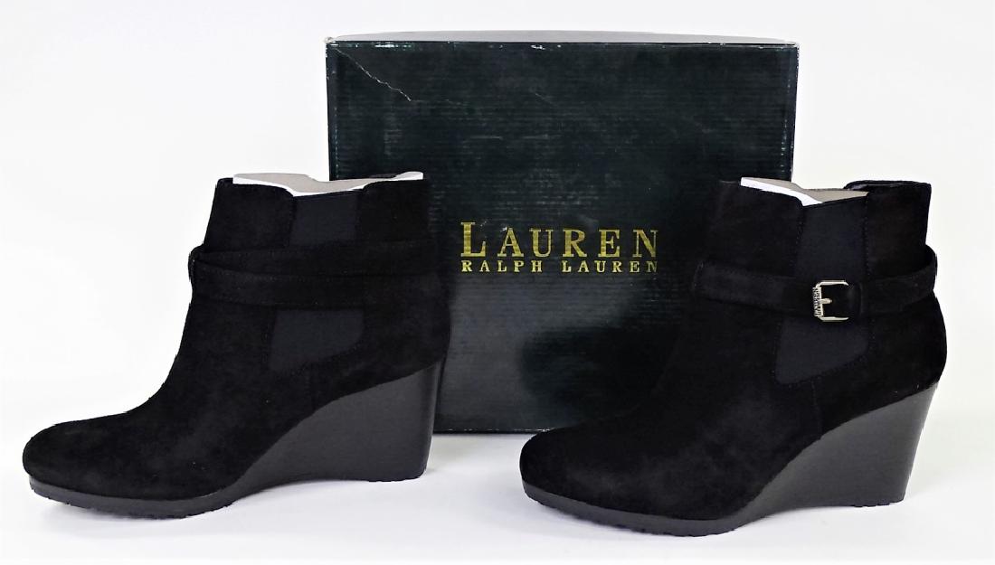 PR RALPH LAUREN YASLINE BLACK OILED SUEDE BOOTS (1 of 4)