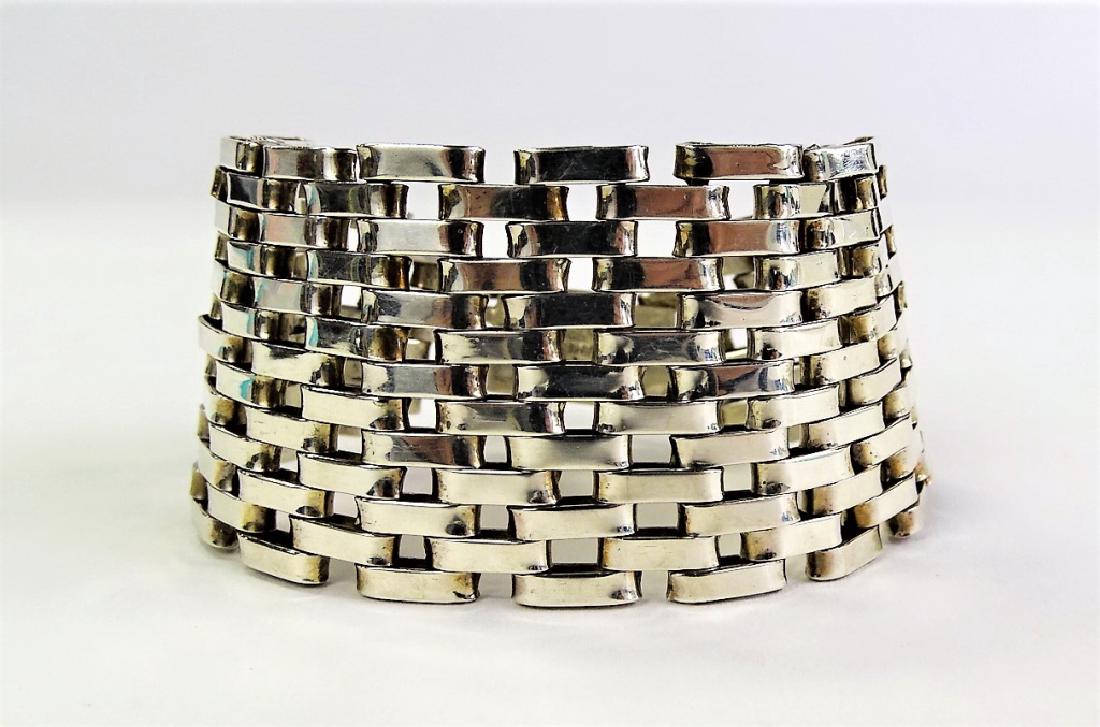 TAXCO MEXICAN STERLING SILVER MESH LINK BRACELET (1 of 5)