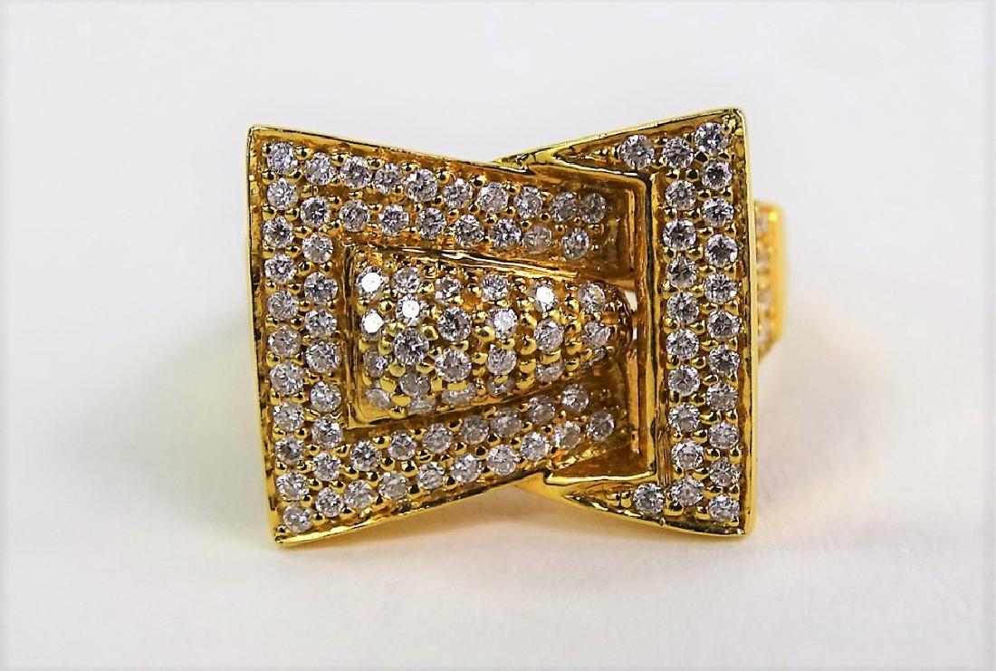 RETRO LADIES 14KT ROSE GOLD DIAMOND RING (1 of 4)