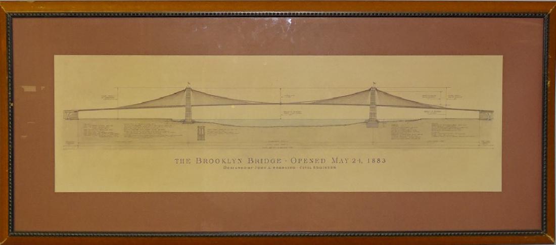 ANTIQUE BROOKLYN BRIDGE CIVIL ENGINEER PRINT (1 of 4)