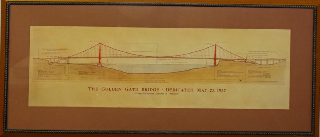 ANTIQUE GOLD GATE BRIDGE CIVIL ENGINEER PRINT (1 of 5)