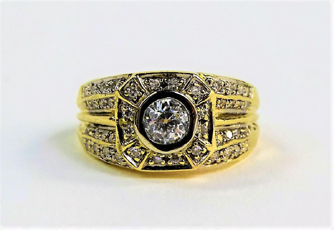 FABULOUS MEN'S 14KT YG DIAMOND PINKY RING (1 of 5)