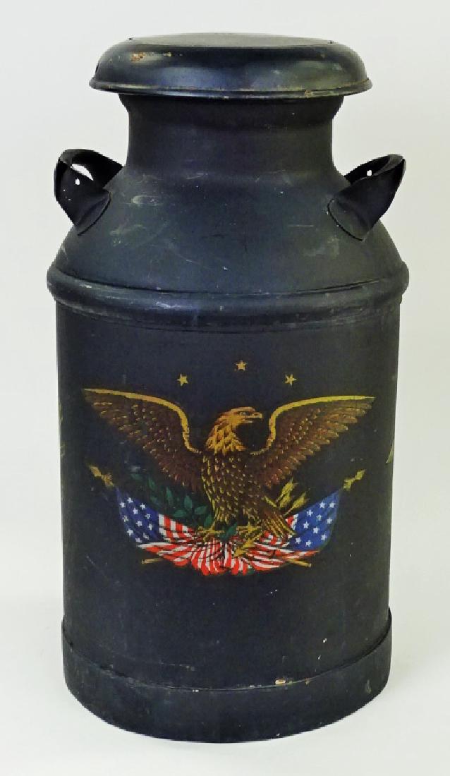 ANTIQUE AMERICAN 5 GAL. BLACK MILK CAN (1 of 4)