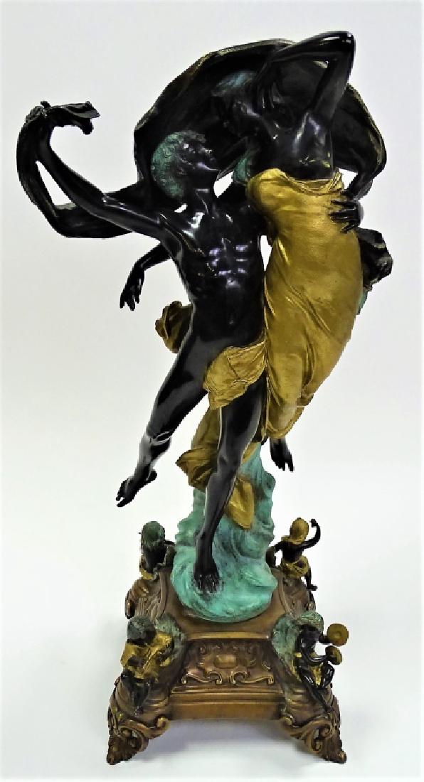 A. DELUCA LARGE POLYCHROME BRONZE OF LOVERS (1 of 3)