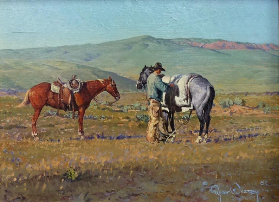 RYGH WESTBY ORIGINAL WESTERN OIL ON MASONITE (1 of 5)