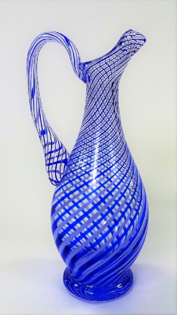 VINTAGE BOHEMIAN BLOWN GLASS PITCHER (1 of 4)