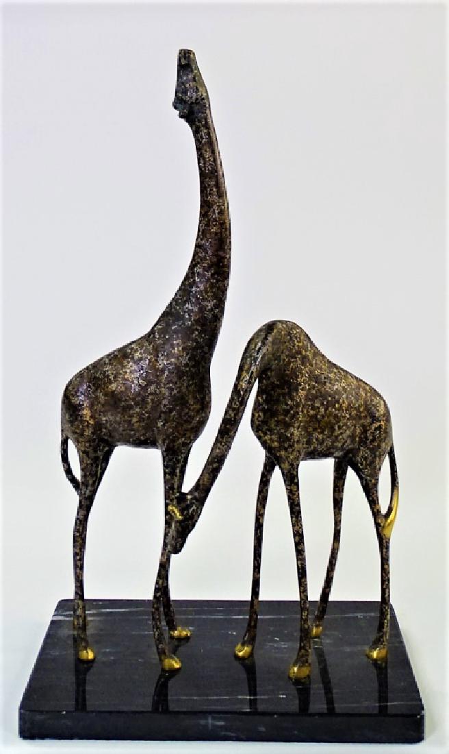 CONTEMPORARY BRONZE SCULPTURE OF GIRAFFES (1 of 3)
