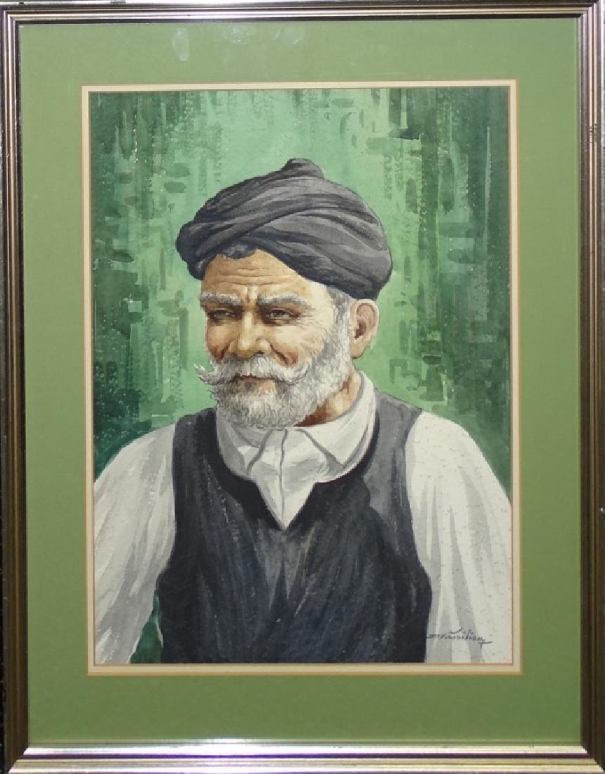 D. VASSILIOU ORIGINAL PORTRAIT WATERCOLOR ON PAPER (1 of 3)