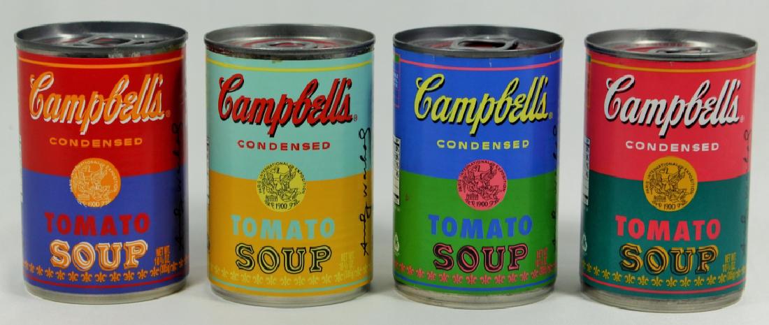 FOUR ANDY WARHOL CAMPBELLS "THE ART OF SOUP" CANS (1 of 8)