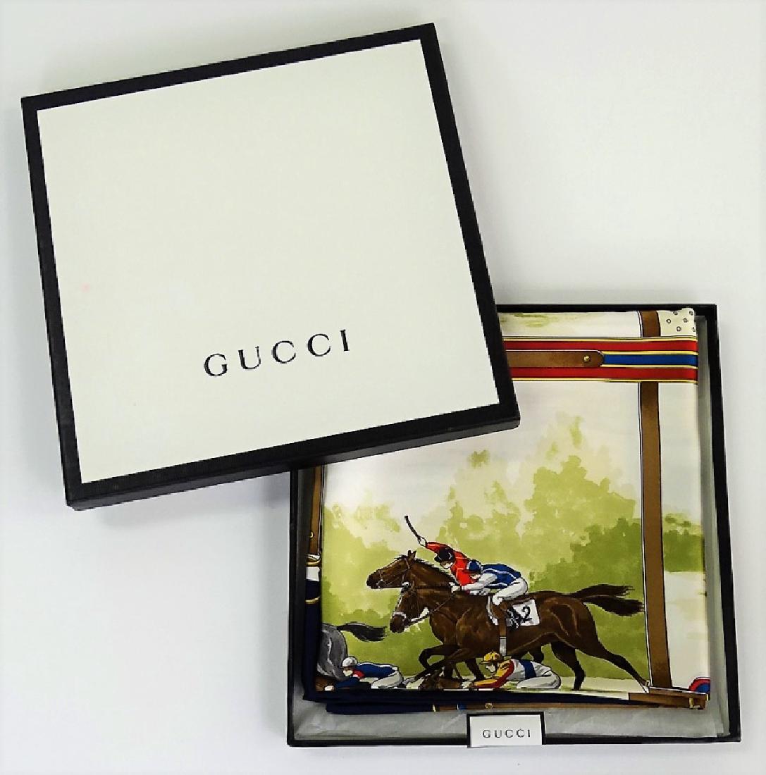 VINTAGE GUCCI EQUESTRIAN 100% SILK SCARF (1 of 5)