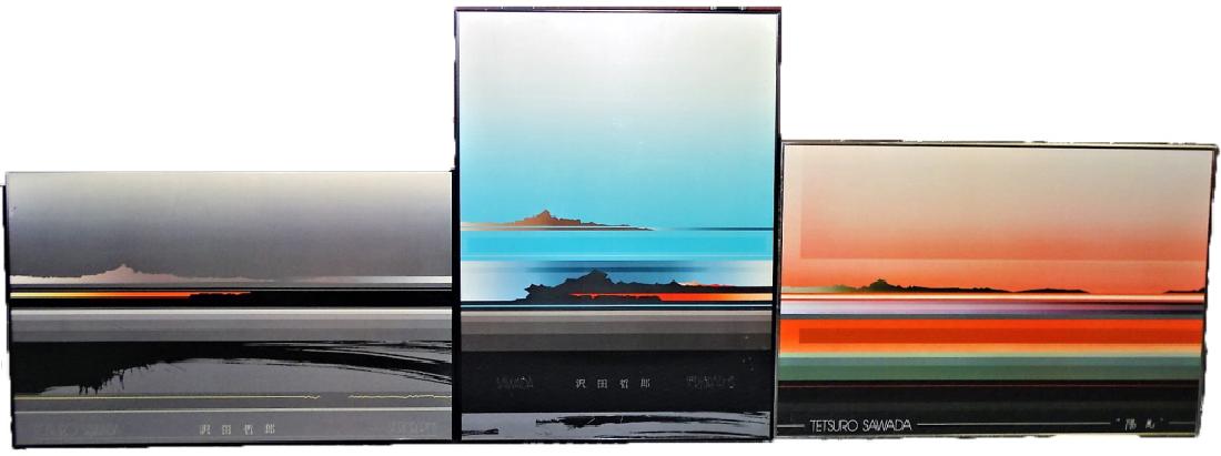 3 TETSURO SAWADA SKYSCAPE COLOR SERIGRAPHS (1 of 4)
