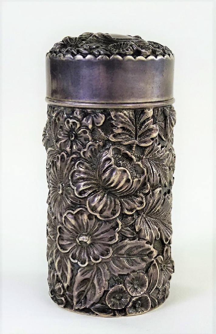 ANTIQUE ENGLISH STERLING SILVER TALC CANISTER (1 of 4)