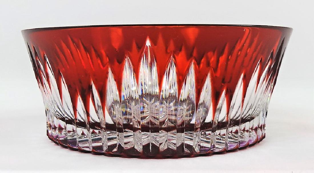 VINTAGE BOHEMIAN RUBY CUT TO CLEAR CANDY DISH (1 of 4)