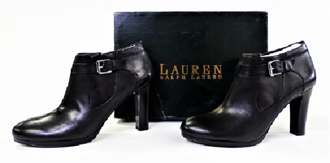 PR RALPH LAUREN MAHLEAH BLACK BABY CALF BOOTS (1 of 3)