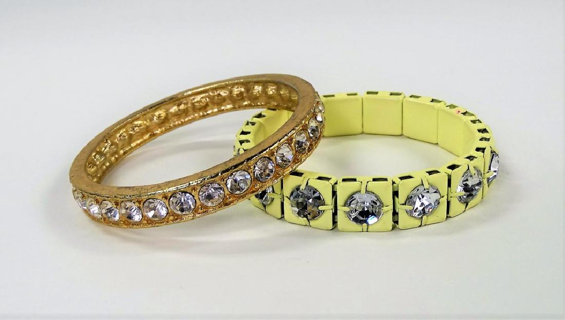 2 VINTAGE RHINESTONE LADIES BANGLE BRACELETS (1 of 1)