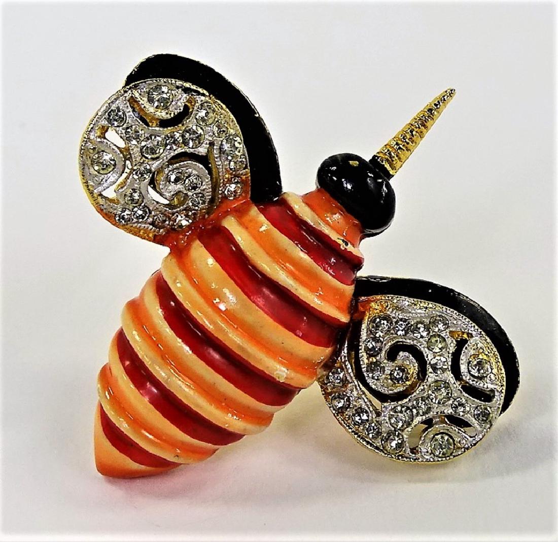 FABULOUS RARE KRAMER LARGE BEE PIN: Measures 1 3/4" long. Signed to back Kramer. Very rare item. Shipping to be $15 plus insurance. We will combine shipping.