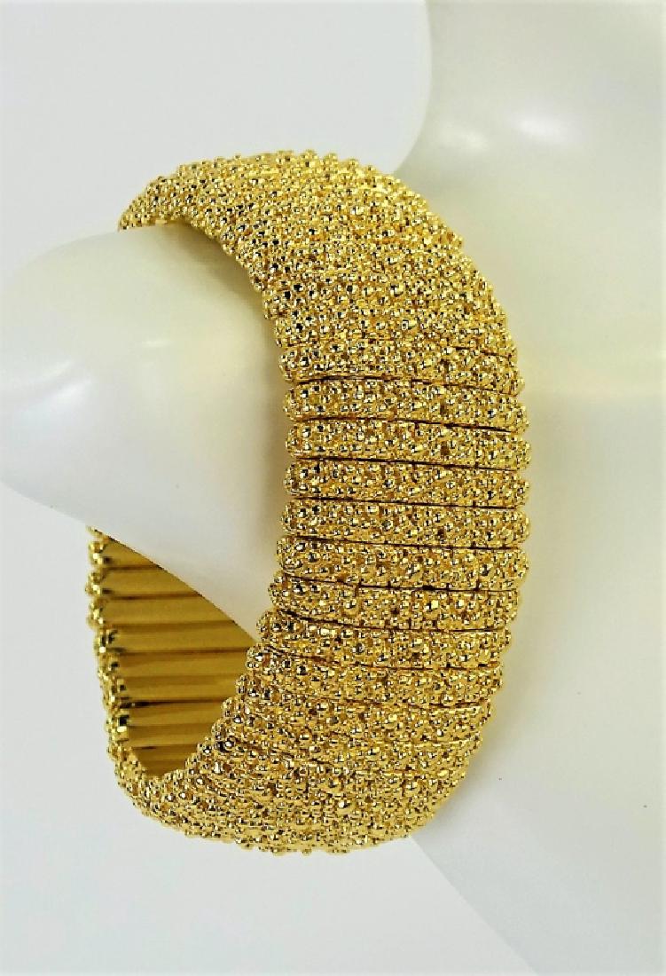 HEAVY STERLING GOLD TONE MESH FLEXIBLE BRACELET (1 of 4)