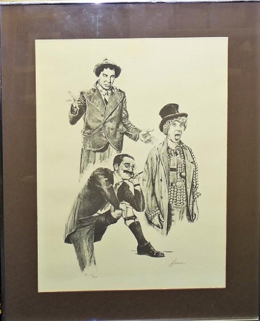 PENCIL SIGNED MARX BROTHERS LITHOGRAPH (1 of 4)