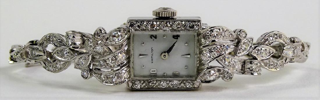 DECO LADIES 14KT WHITE GOLD & 1CT DIAMOND WATCH (1 of 6)