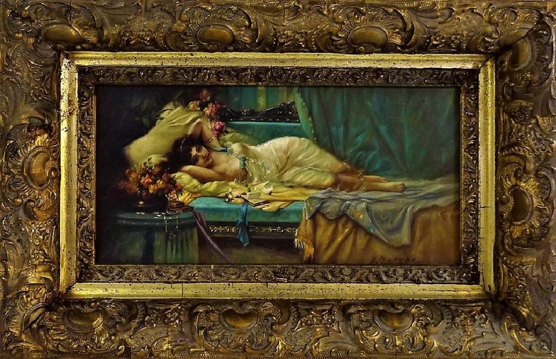 AFTER HANS ZATZKA ORIGINAL OIL/CANVAS PORTRAIT OF WOMAN (1 of 5)