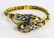 18KT YELLOW GOLD ENAMELED SNAKE BANGLE BRACELET