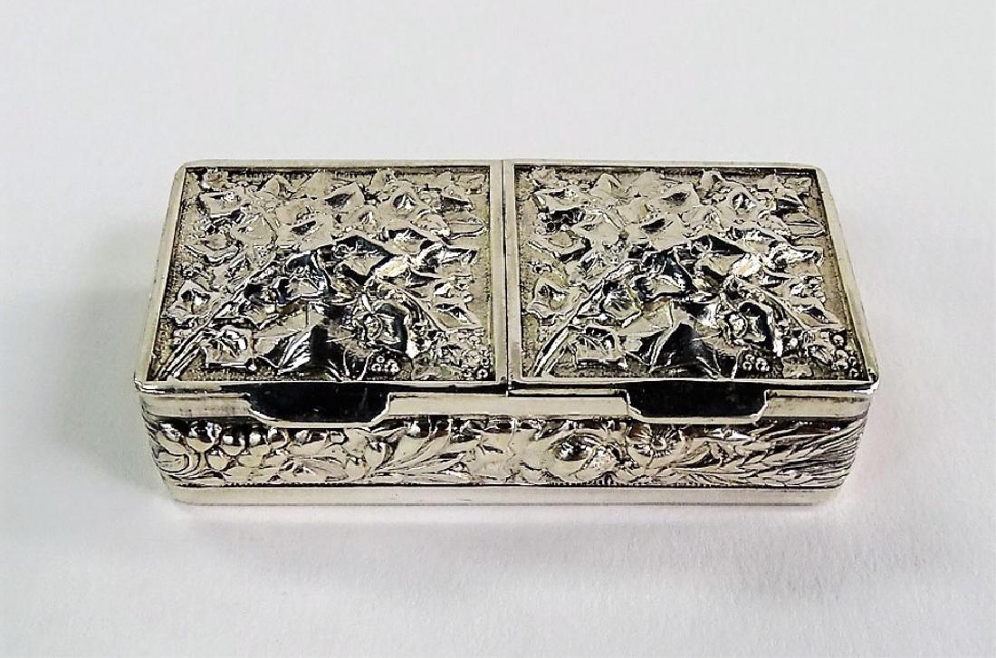 ANTIQUE STERLING SILVER REPOUSSE STAMP BOX (1 of 5)