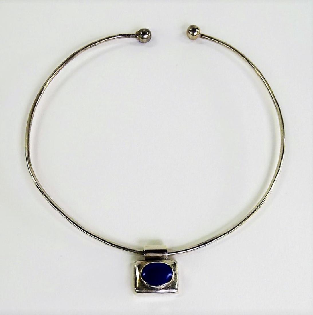 TAXCO MEXICO STERLING & LAPIS CHOKER NECKLACE (1 of 3)