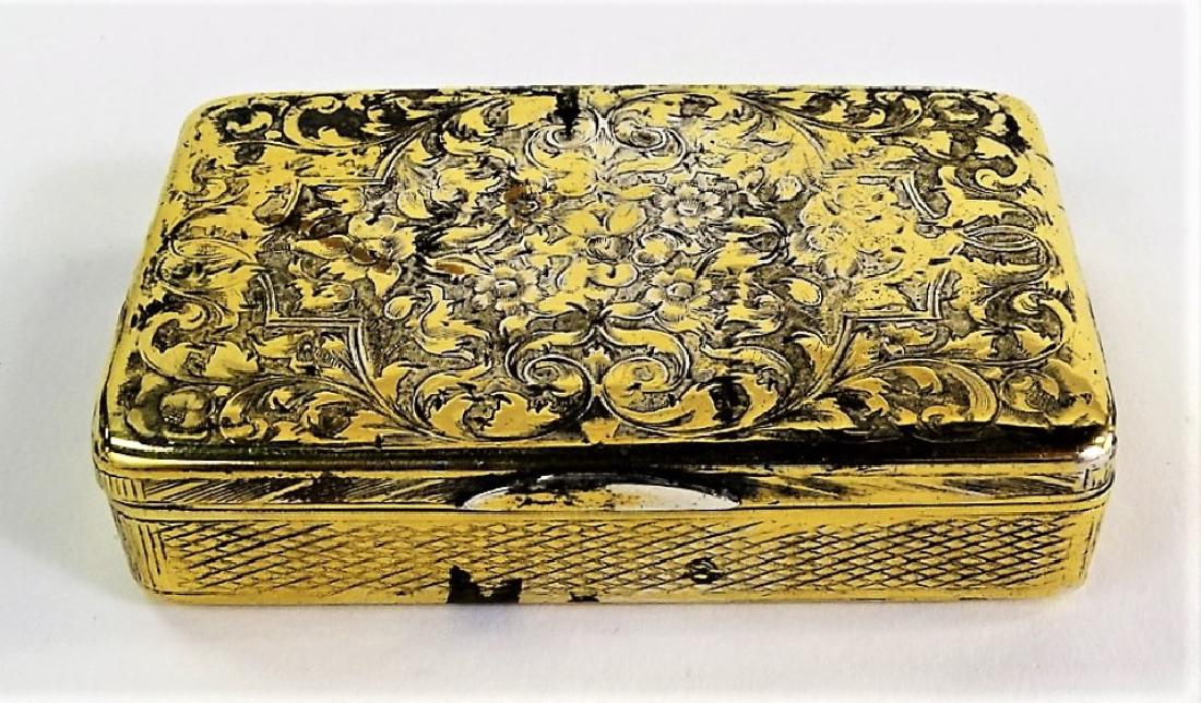 ANTIQUE RUSSIAN GOLD WASHED SILVER TOBACCO BOX (1 of 6)
