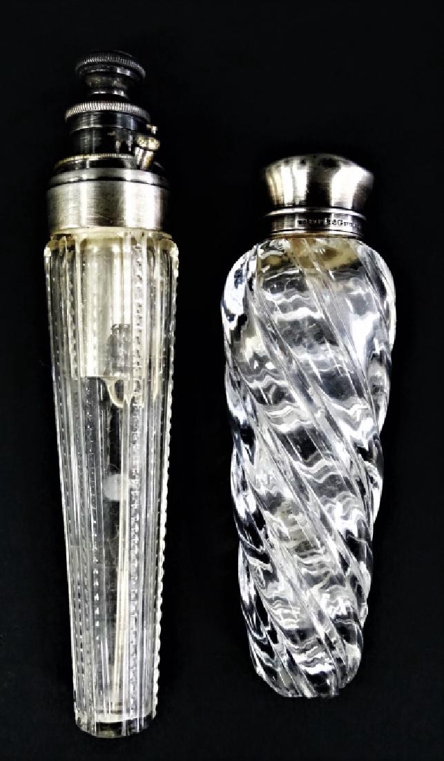 2 ANTIQUE AMERICAN STERLING TOP CRYSTAL PERFUMERS (1 of 3)