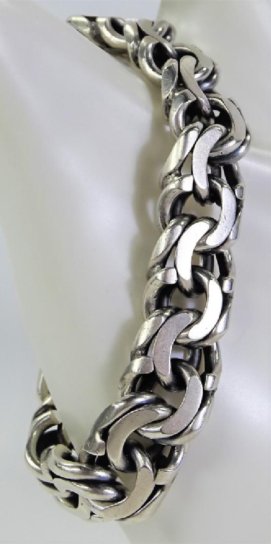 VINTAGE TAXCO HEAVY STERLING SILVER LINK BRACELET (1 of 3)