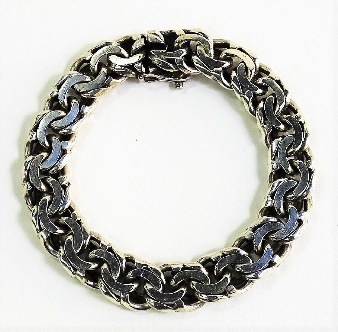 VINTAGE TAXCO HEAVY STERLING SILVER LINK BRACELET (1 of 2)