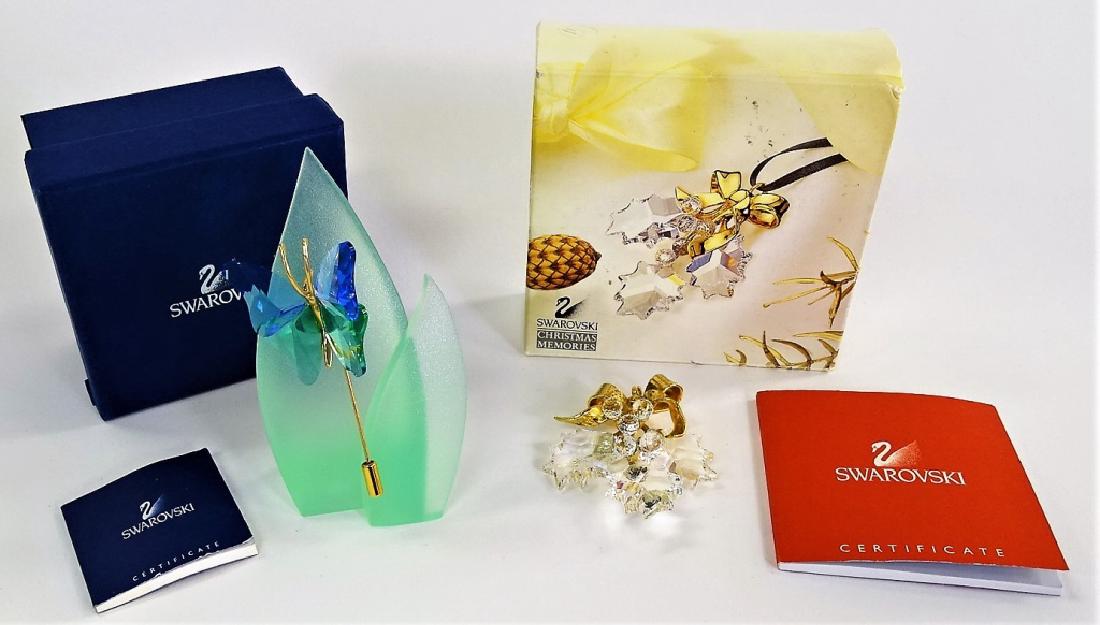 SWAROVSKI CRYSTAL ABALA SAPPHIRE & HOLLY XMAS PINS (1 of 5)