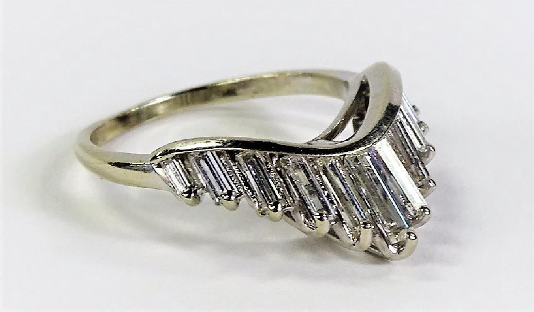 DECO 14KT WHITE GOLD 1CT BAGUETTE DIAMOND RING (1 of 6)