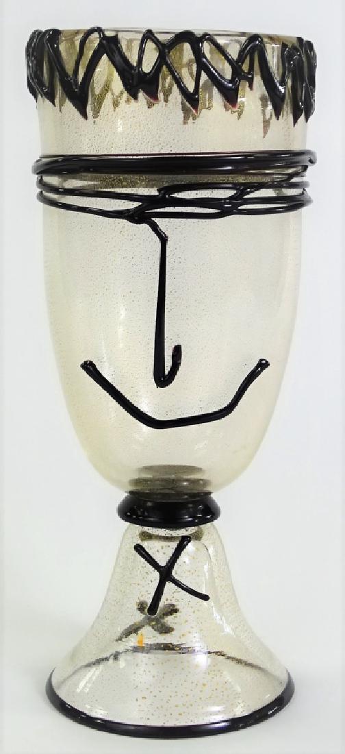 PICASSO STYLE MURANO BLOWN ART GLASS FOOTED VASE (1 of 6)