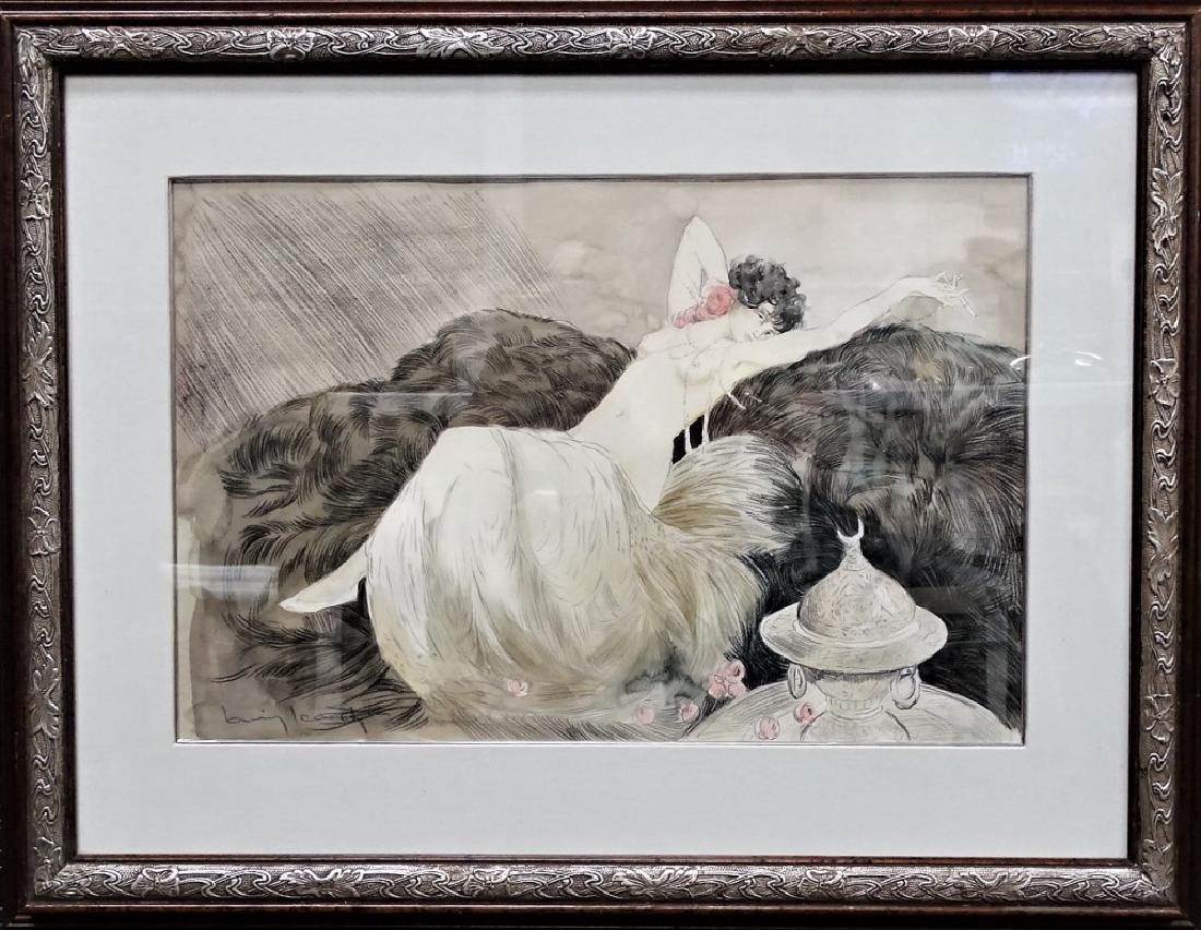FRAMED W/C ON PAPER PAINTING AFTER LOUIS ICART (1 of 4)