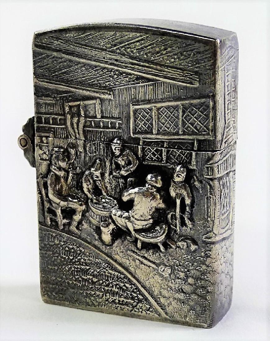 ANTIQUE SPRITZER & FUHRMANN SILVER MATCH SAFE (1 of 4)