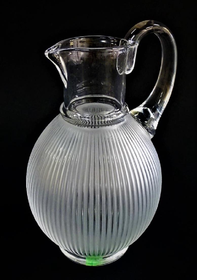 LALIQUE FRANCE 'LANGEAIS' CRYSTAL HANDLED PITCHER (1 of 2)