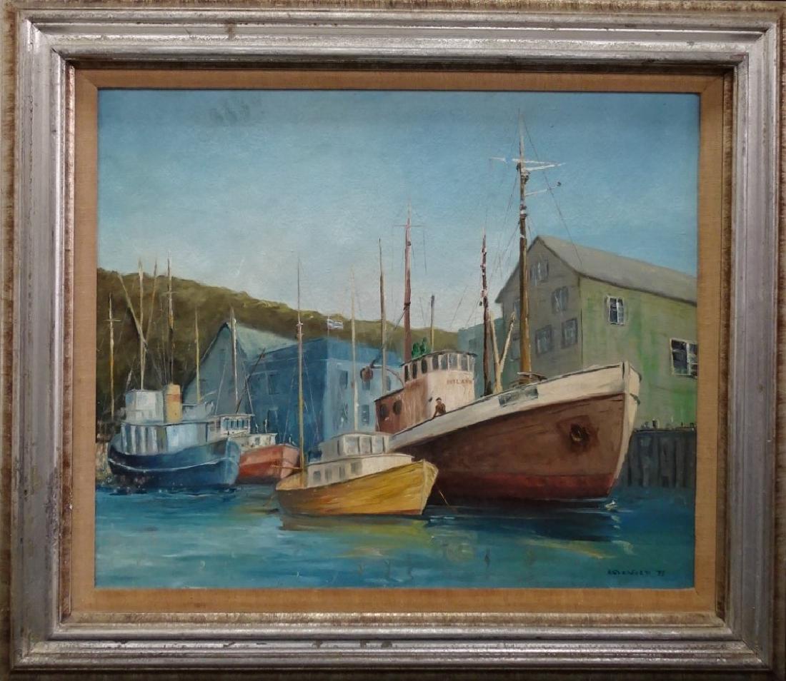 HENRY GROSJEAN FRENCH (1864-1948) O/C DOCK SCENE (1 of 5)