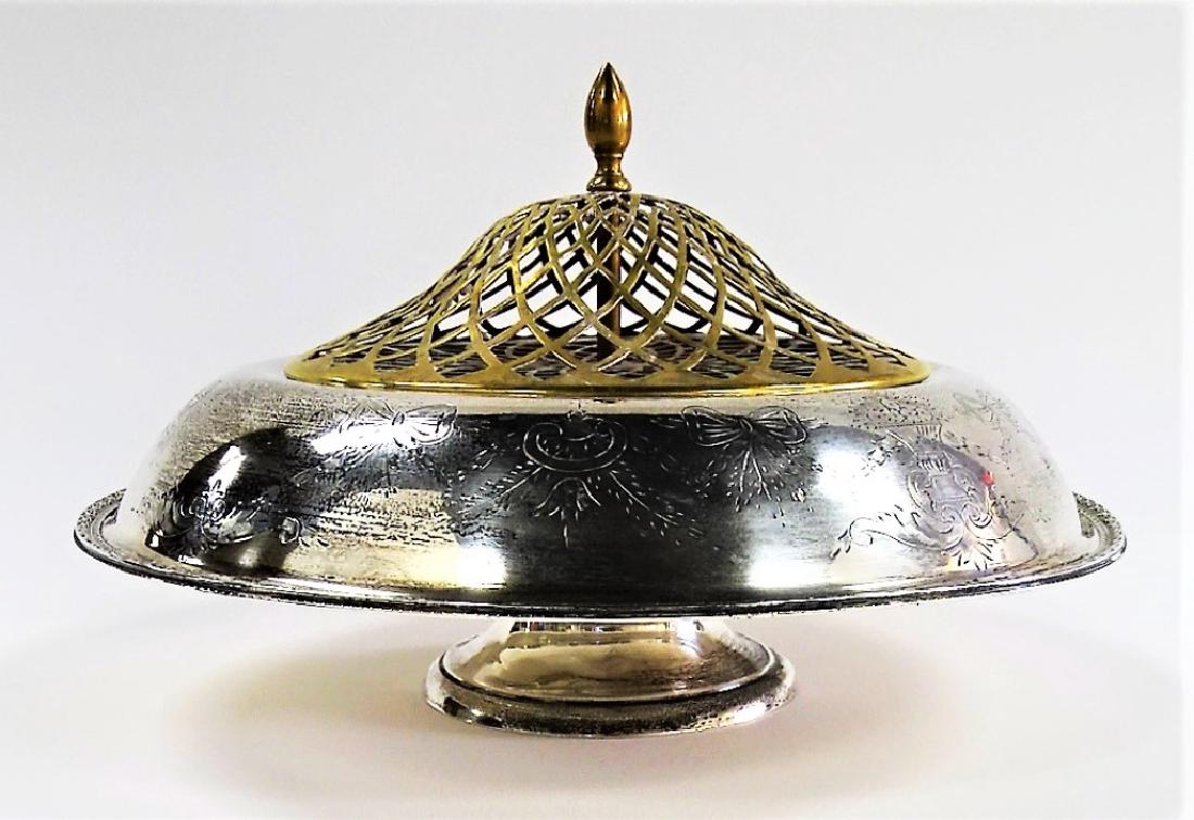 ANTIQUE STERLING SILVER FLORAL CENTERPIECE BOWL (1 of 6)
