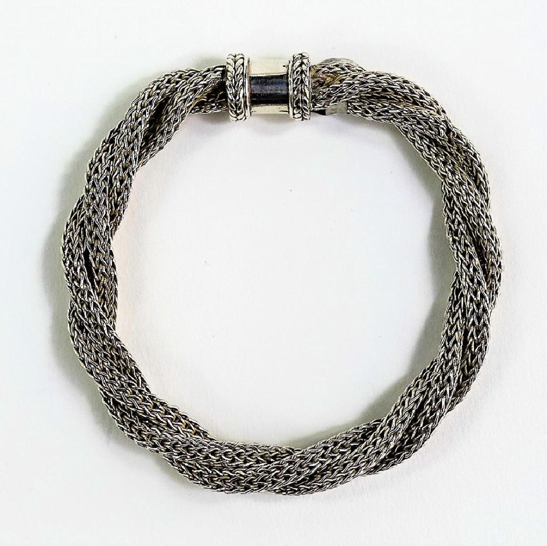 VTG ITALIAN CRAFTED STERLING SILVER ROPE BRACELET (1 of 2)