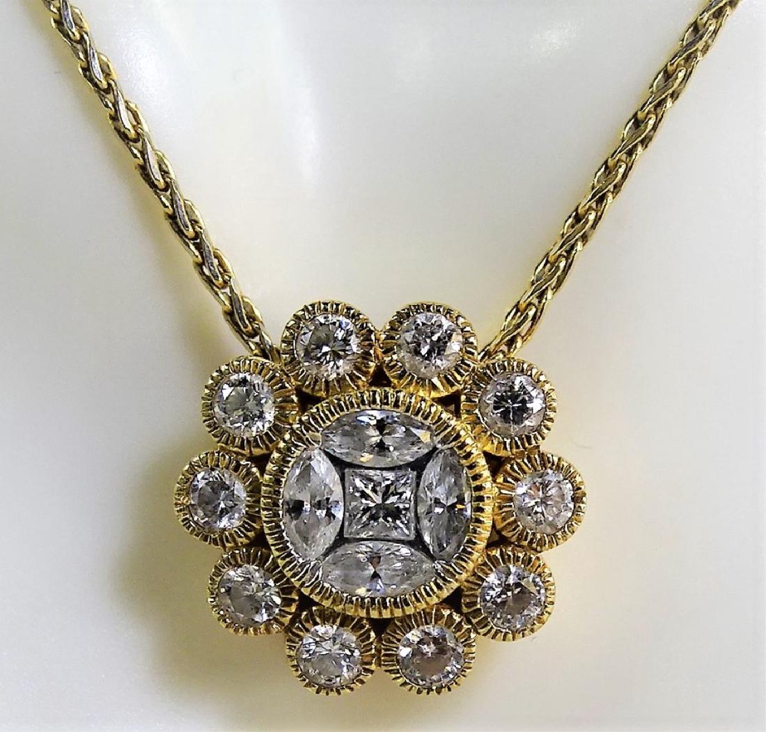 ESTATE 14KT GOLD & 1.20CT DIAMOND VINTAGE NECKLACE (1 of 4)