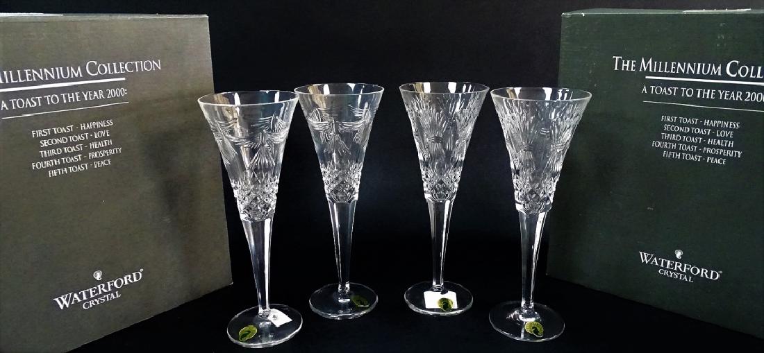 2 SETS OF WATERFORD MILLENNIUM CHAMPAGNE FLUTES (1 of 3)