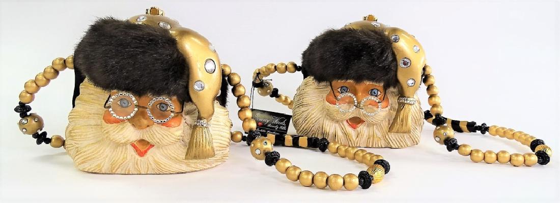 PAIR OF TIMMY WOODS SANTA PURSES IN NEW CONDITION (1 of 5)