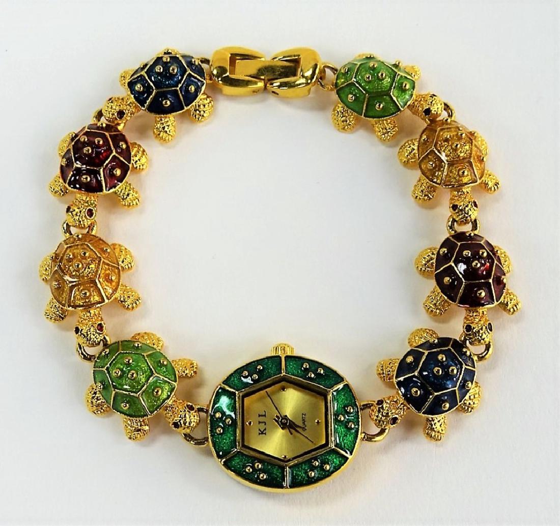 KENNETH J LANE TURTLE WATCH & EARRINGS (1 of 2)