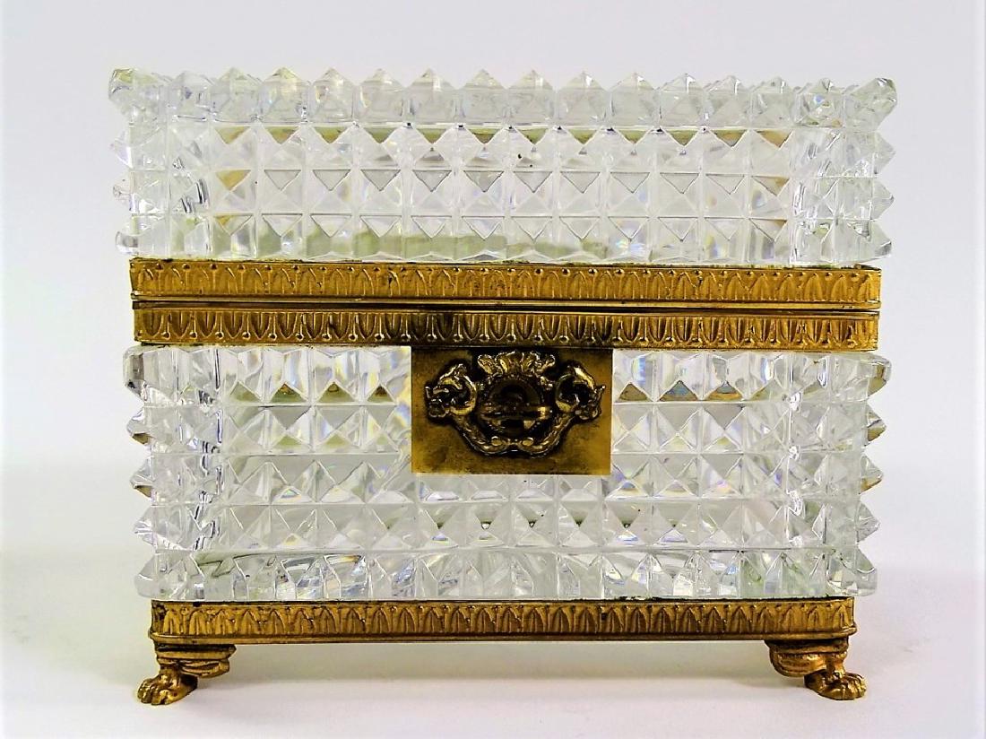 BACCARAT BRASS & FINE CRYSTAL HINGED CASKET BOX (1 of 3)