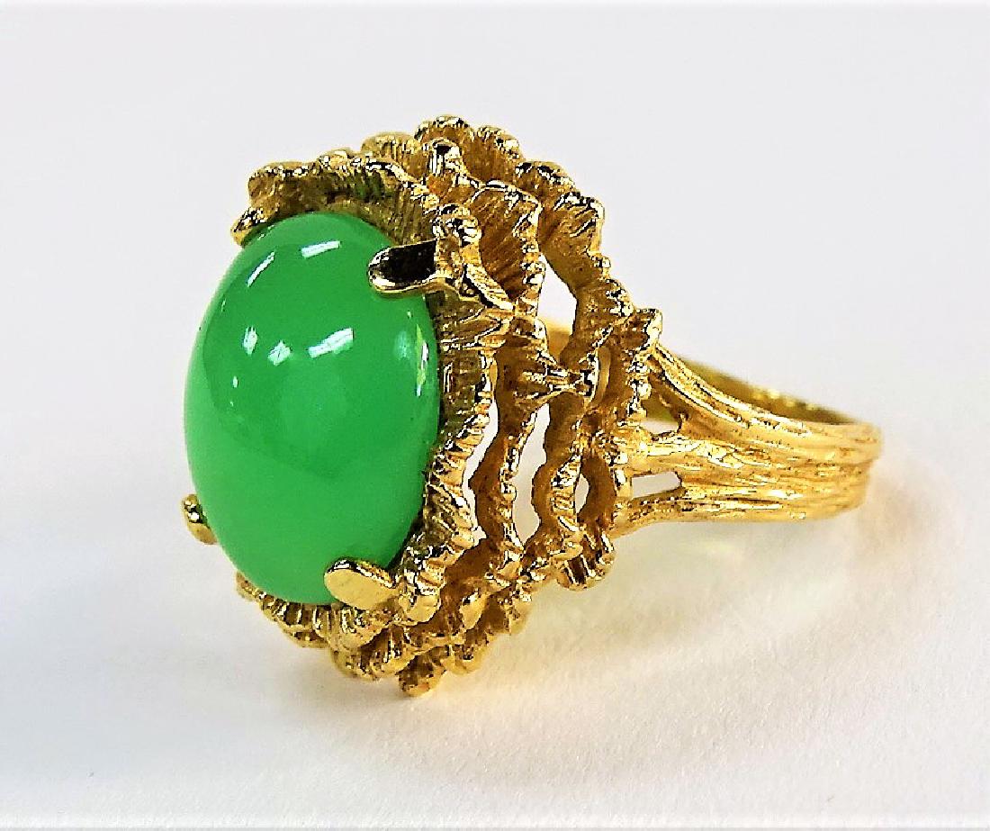 LADIES CHINESE 14KT YELLOW GOLD & JADEITE RING (1 of 4)