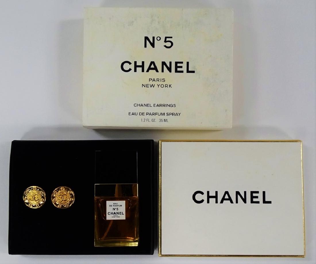 VINTAGE CHANEL NO. 5 PERFUME & EARRING SET (1 of 5)
