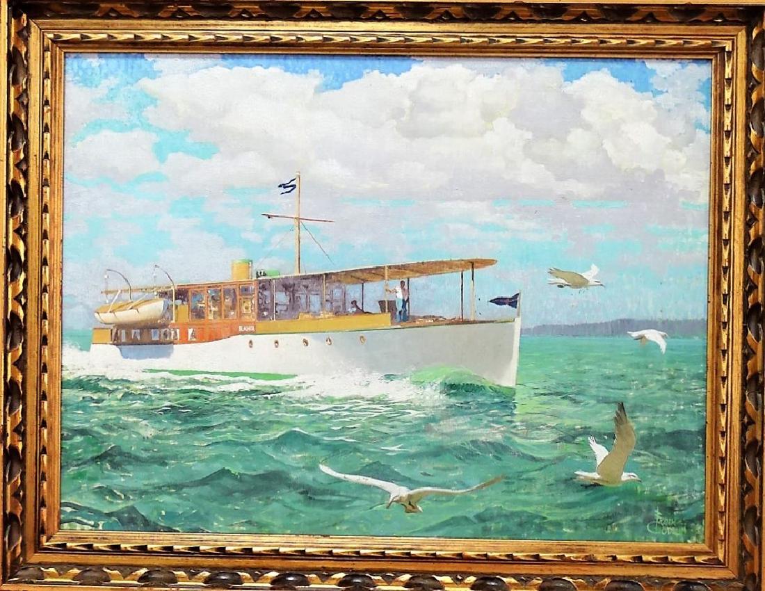 FRANK GODWIN ORIGINAL SEASCAPE OIL ON BOARD (1 of 4)