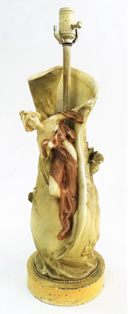 AUSTRIAN ART NOUVEAU STYLE PORCELAIN TABLE LAMP (1 of 3)
