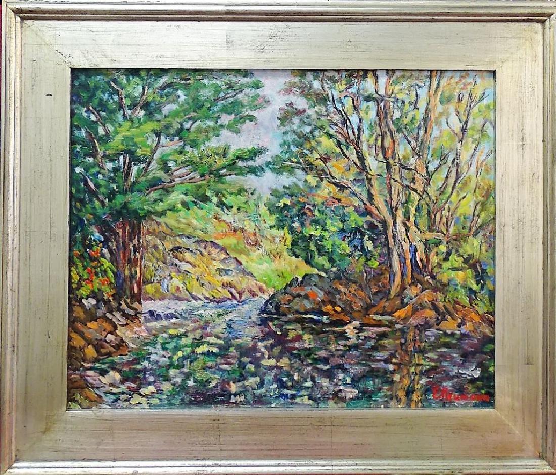 EMIL NEUMANN OIL ON CANVAS LANDSCAPE PAINTING (1 of 3)